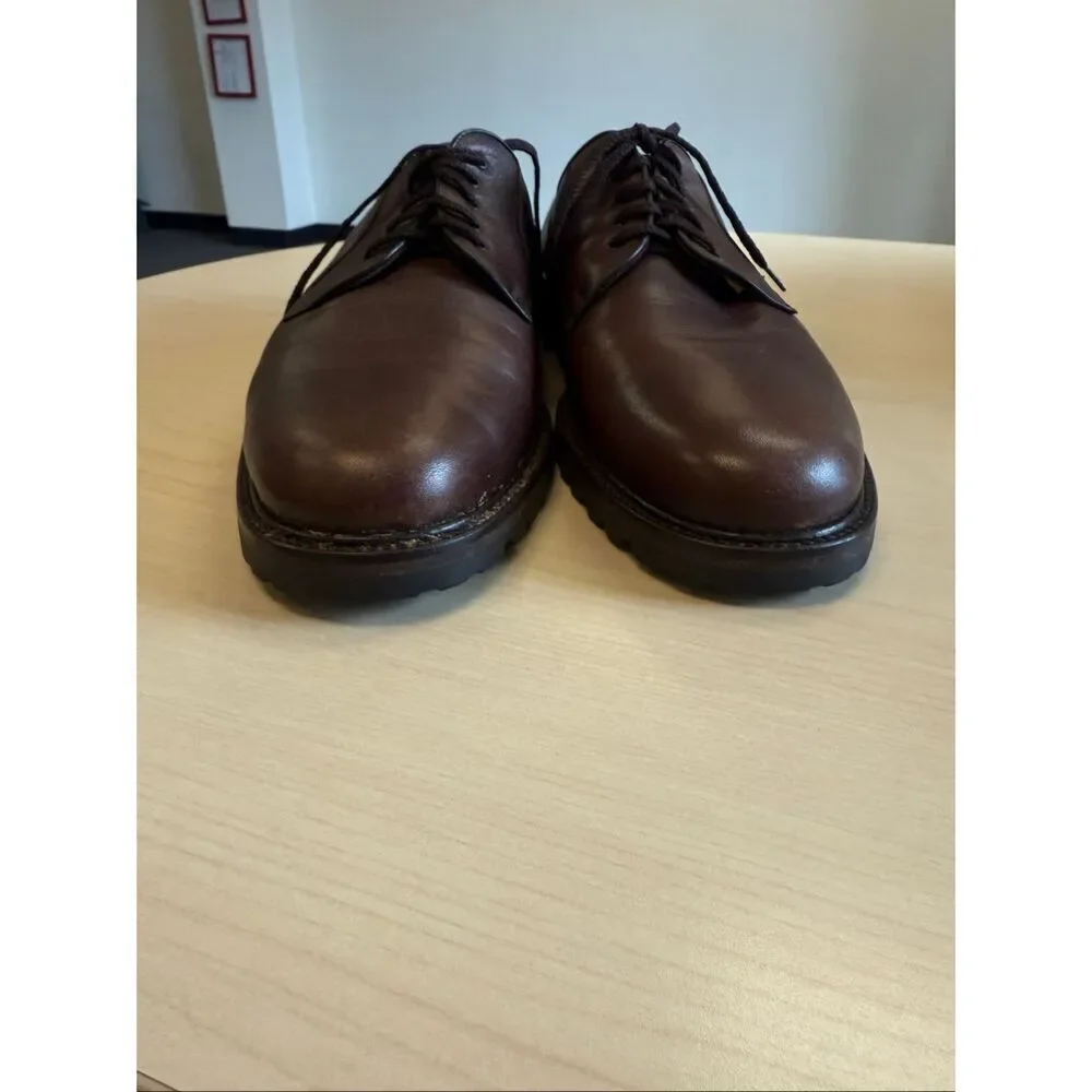 Faconnable Dark Brown Leather Lace Up Oxford Shoes sz 10.5 EUC
